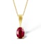Ruby 7 x 5mm 9K Yellow Gold Pendant Necklace - image 1