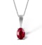 Ruby 7 x 5mm 18K White Gold Pendant Necklace - image 1