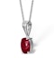 Ruby 7 x 5mm 18K White Gold Pendant Necklace - image 2