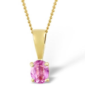 Pink Sapphire 5 X 4 mm 18K Yellow Gold Pendant Necklace