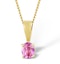 Pink Sapphire 5 X 4mm 9K Yellow Gold Pendant Necklace - image 1
