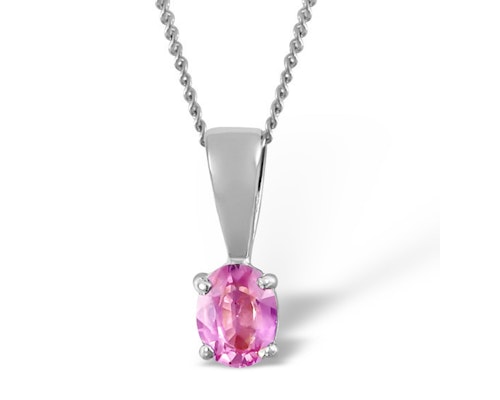 Pink Sapphire White Gold Pendants And Necklaces