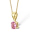 Pink Sapphire 5 X 4mm 9K Yellow Gold Pendant Necklace - image 2