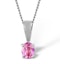 Pink Sapphire 5 X 4mm 9K White Gold Pendant Necklace - image 1
