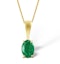 Emerald 7 x 5mm 18K Yellow Gold Pendant Necklace - image 1