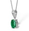 Emerald 7 x 5mm 18K White Gold Pendant Necklace - image 2