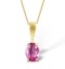 Pink Sapphire 7 X 5mm 18K Yellow Gold Pendant Necklace - image 1