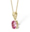 Pink Sapphire 7 X 5mm 9K Yellow Gold Pendant Necklace - image 2