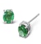 Emerald 5 x 4mm 9K White Gold Earrings - image 1