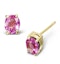 Pink Sapphire 5 X 4mm 18K Yellow Gold Earrings - image 1