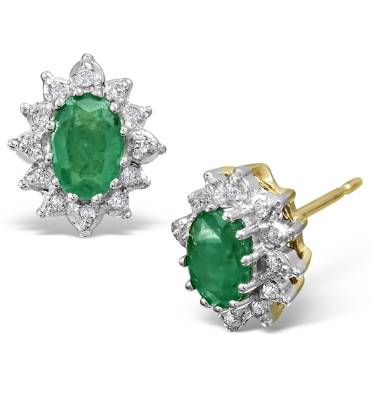 diamond and emerald earring