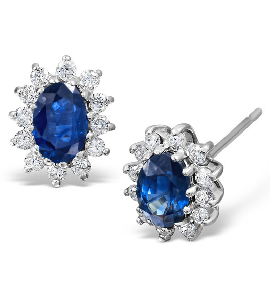 sapphire white gold earrings