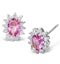 Pink Sapphire 6 X 4mm and Diamond 18K White Gold Earrings Feg27-Ruy - image 1