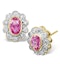 Pink Sapphire 6 X 4mm and Diamond 18K Yellow Gold Earrings Feg28-Ru - image 1