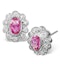 Pink Sapphire 6 X 4mm and Diamond 18K White Gold Earrings Feg28-Ruy - image 1