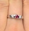 Ruby 3.75mm And Diamond 9K White Gold Ring - image 3
