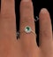 Emerald 6 x 4mm And Diamond 9K Gold Ring  A3205 - image 4