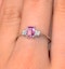 9K White Gold Diamond Pink Sapphire Ring 0.06ct - image 4