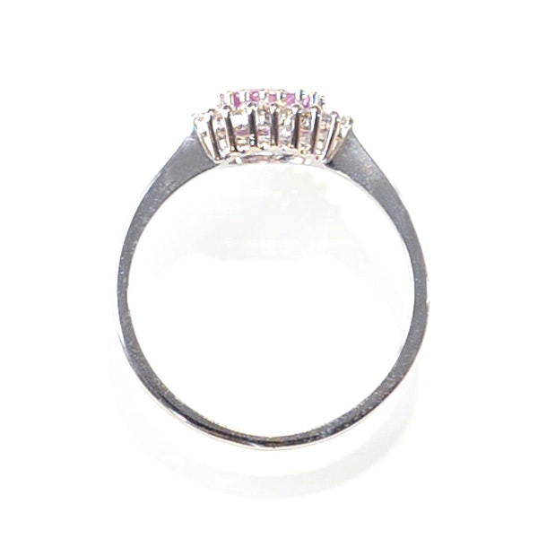 9K White Gold Diamond and Pink Sapphire Ring 0.18ct SIZES AVAILABLE J K Q - Image 4