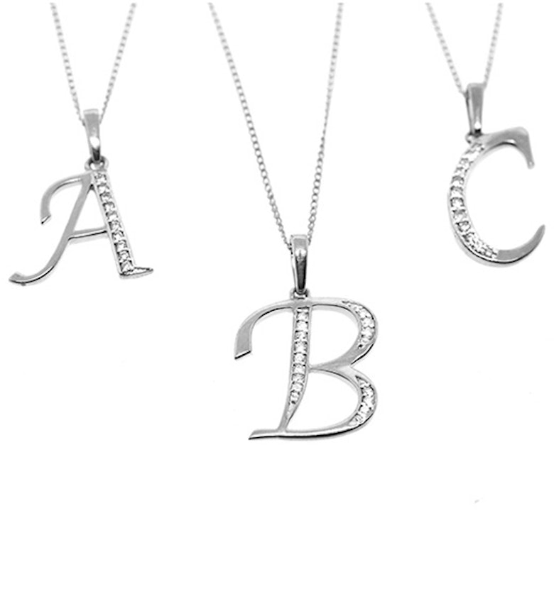 925 Silver Lab Diamond Initial 'S' Necklace 0.05ct