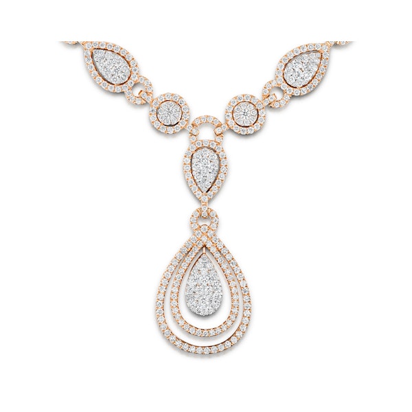 Diamond Necklace Pyrus Halo 11.00ct in 18K Rose Gold - Image 3