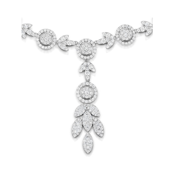 Diamond Necklace Vintage Halo 8.30ct H/Si in 18K White Gold - Image 3
