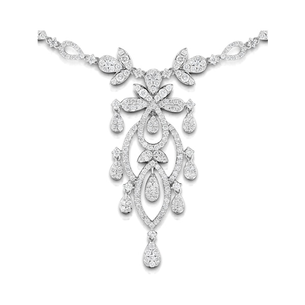 Diamond Necklace Vintage Pyrus 9.00ct H/Si Diamonds in 18K White Gold - Image 3