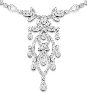 Diamond Necklace Vintage Pyrus 9.00ct H/Si Diamonds in 18K White Gold