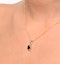 Sapphire 7 x 5 mm 9K Yellow Gold Pendant Necklace - image 3