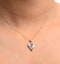 Sapphire 5 x 3mm And Diamond 9K Yellow Gold Pendant Necklace - image 2