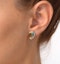 Emerald 4 x 3mm And Diamond 9K Yellow Gold Earrings - image 3