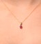 Ruby 5 x 4mm 9K Yellow Gold Pendant Necklace - image 4