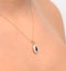 Sapphire 6 x 4 mm And Diamond 9K Yellow Gold Pendant Necklace - image 3