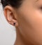 Sapphire 5mm x 4mm 9K White Gold Earrings - image 4