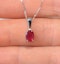 Ruby 7 x 5mm 9K White Gold Pendant Necklace - image 2