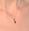 Ruby 7 x 5mm 9K White Gold Pendant Necklace - image 3