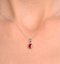 Ruby 7 x 5mm 9K White Gold Pendant Necklace - image 4