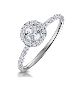 Ella Halo Lab Diamond Engagement Ring 0.55ct in 9K White Gold