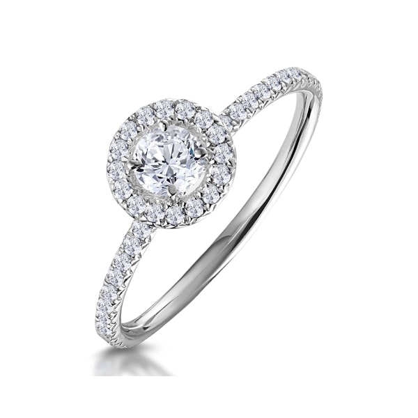 Ella Halo Diamond Engagement Ring 0.50ct set in 9K White Gold SIZE K - Image 1