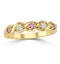 18K Gold Diamond and Pink Sapphire Ring 0.08ct - image 2