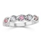 18K White Gold Diamond and Pink Sapphire Ring 0.08ct - image 2