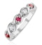 Ruby 0.20ct And Diamond 18K White Gold Ring - image 1