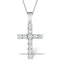 1 Carat Cross Lab Diamond Necklace Pendant in 9K White Gold - image 1