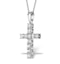 1 Carat Cross Lab Diamond Necklace Pendant in 9K White Gold - image 3