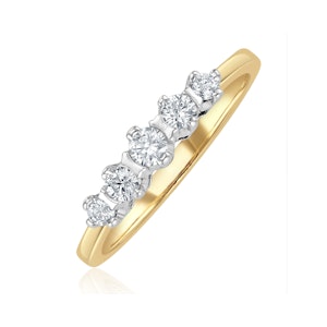 Grace 18K Gold 5 Stone Diamond Eternity Ring 0.33CT G/VS