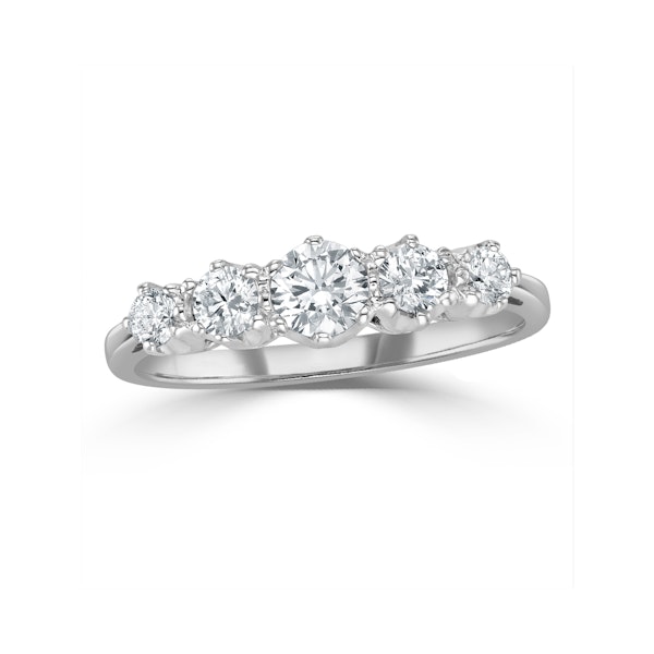 Grace 18K White Gold 5 Stone Diamond Eternity Ring 0.75CT G/VS - Image 2