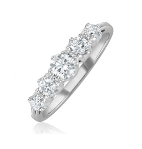 Grace 18K White Gold 5 Stone Diamond Eternity Ring 0.75CT G/VS