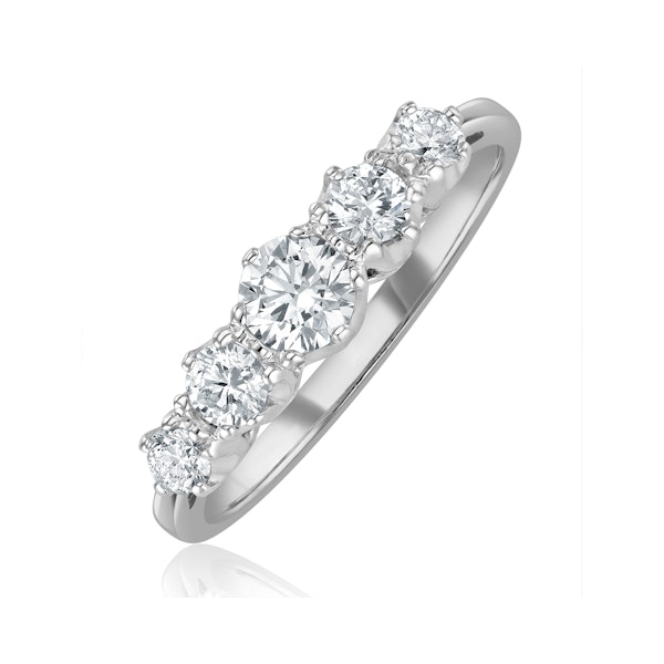 Grace 18K White Gold 5 Stone Diamond Eternity Ring 0.75CT H/SI - Image 1