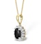 Sapphire 7 x 5mm And Diamond 9K Gold Pendant Necklace - image 2