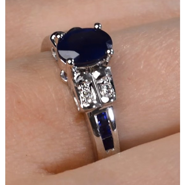 Sapphire 1.25ct And Diamond 9K White Gold Ring - Image 4